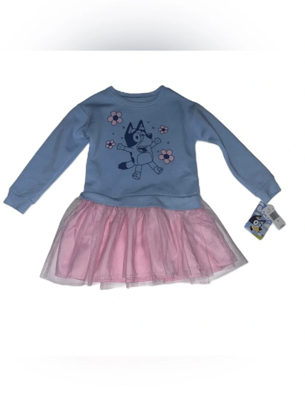 Bluey Blue & Pink Sweatshirt Tulle Dress Toddler Girls 5T